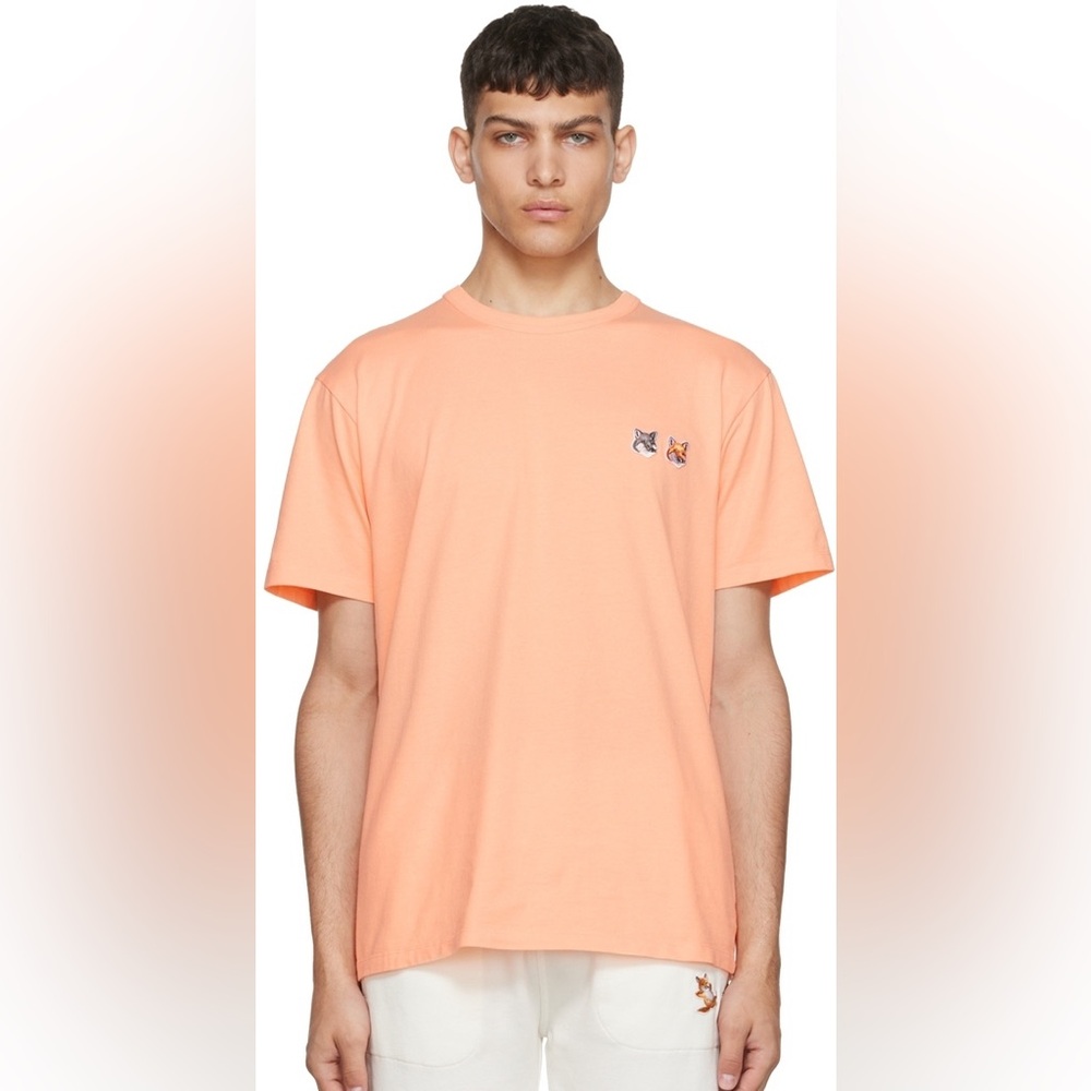 Maison Kitsuné Peach Double Fox Head T-Shirt